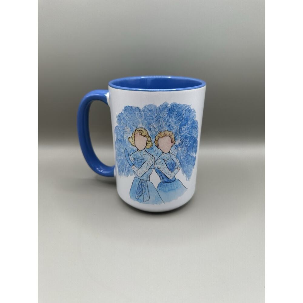 Custom Orca Coatings Ceramic Mug Blue Handle Angel Sisters Friendship Quote Gift